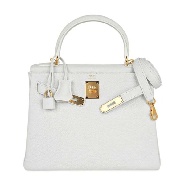 4D6D91D0-6F9F-DCD4-8BFF-BABA27F17EC8.jpg Kelly 28 Retourne Bag White Clemence Leather with Gold Hardware