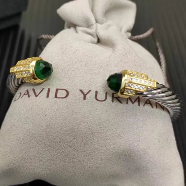 4E3EC7C4-FA0A-8318-3603-5E4A4B98900F.jpg 7mm Cable Bracelet with Peridot & Diamond Accents ??Gold Cap