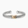 4E4AA54B-A4ED-82E8-67AD-504D5CE1AC39.jpg X Classic Cable Station Bracelet Sterling Silver with 14K Yellow Gold, 7mm