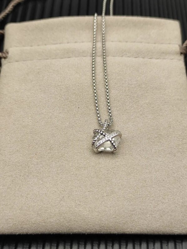 4E501B8C-CC9A-7FAC-B28F-2B2F1CCAF853.jpg Cable Wrap Necklace Sterling Silver with Clear Quartz and Diamonds, 12.5mm
