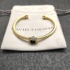Cable Classics Bracelet with Black Onyx and Diamonds 18K Yellow Gold 4mm