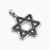 Pav&eacute; Star of David Pendant Sterling Silver with Black Diamonds
