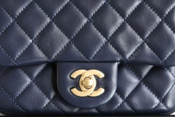 Chanel Mini Flap Bag With CC Ball On Strap Navy Blue For Women, Women&rsquo;s Handbags, Shoulder And Crossbody Bags 6.7in/17cm AS1786