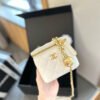 5086E33D-12C0-8C25-27D7-236D74855BDC.jpg Pearl Crush Vanity Case with Chain Quilted Lambskin Mini - White