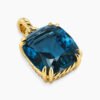 Marbella Pendant 18K Yellow Gold with Hampton Blue Topaz, 22mm