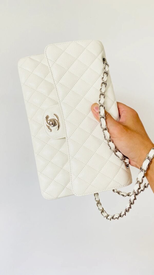 Chanel Small Classic Handbag White For Women, Women&rsquo;s Bags 9.1in/23cm