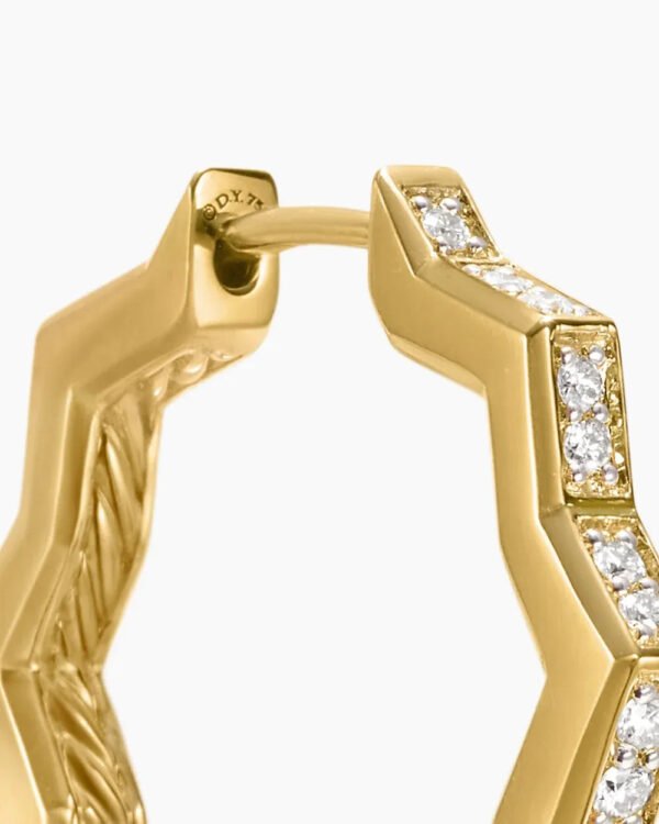 5326F8F5-CA0B-6CE5-758E-3C767928BE6D.jpg Zig Zag Stax??Hoop Earrings 18K Yellow Gold with Diamonds