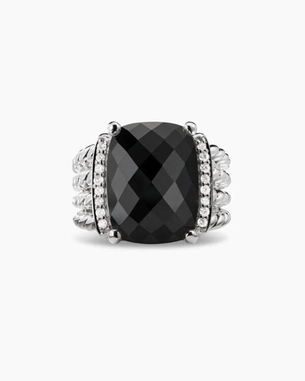 5354AF0D-BB29-26A0-D8D7-2E19494B63B6.jpg Wheaton® Ring Sterling Silver with Black Onyx and Diamonds, 16mm