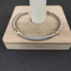 X Classic Cable Station Bracelet Sterling Silver with 18K Yellow Gold, 4mm
