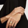 COCO CRUSH RING Quilted motif, small version, 18K white gold - 6