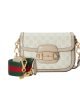 Gucci Horsebit 1955 Canvas Mini Shoulder Bag White Beige