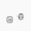 Albion Stud Earrings Sterling Silver with White Topaz and Diamonds, 7mm