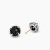 Petite Chatelaine Stud Earrings Sterling Silver with Black Onyx, 8mm