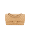 CHANEL Dark Beige Caviar Medium Classic Double Flap Bag
