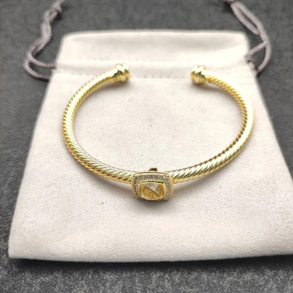 561C26FB-704C-605E-BBB9-65F81EF43A09.jpg Cable Classics Bracelet with Citrine and Diamonds 18K Yellow Gold 4mm