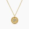 Initial Charm Necklace 18K Yellow Gold with Diamond P