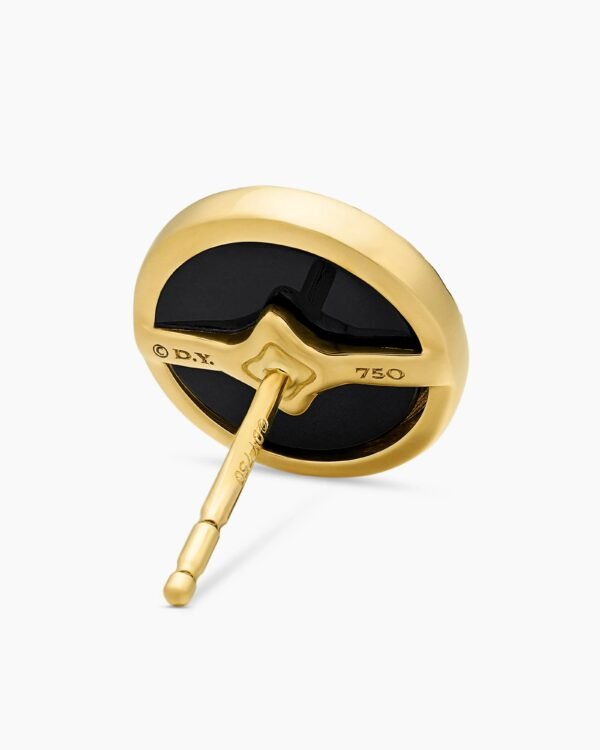 Petite DY Elements&reg; Stud Earrings 18K Yellow Gold with Black Onyx and Diamonds, 14mm