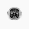 Albion&reg; Ring Sterling Silver with Black Onyx and Diamonds, 14mm - 6