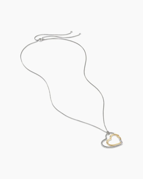 Continuance Heart Necklace Sterling Silver with 18K Yellow Gold, 38mm