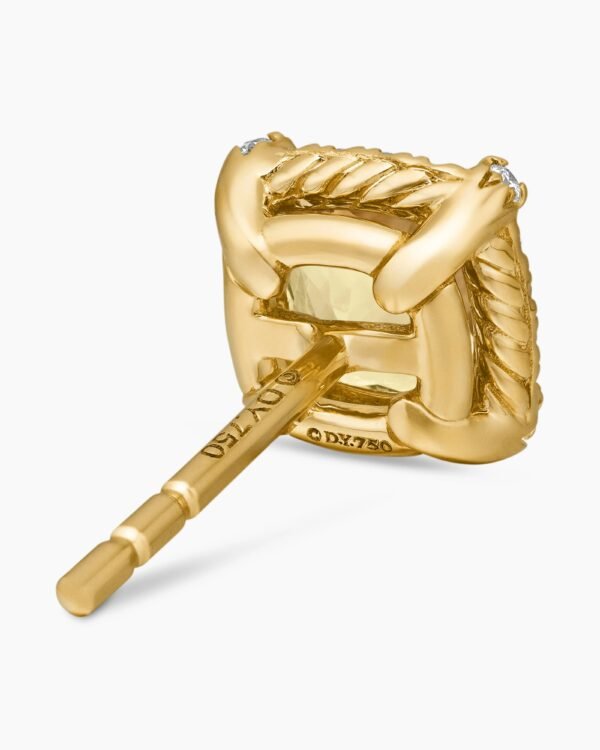 Petite Chatelaine&reg; Pav&eacute; Bezel Stud Earrings 18K Yellow Gold with Champagne Citrine and Diamonds, 5mm