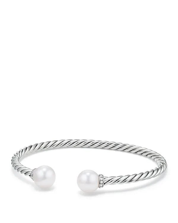 5978A73C-1601-A453-CE9D-BA89212EEDFF.jpg Solari Cablespira® Bracelet Sterling Silver with Pearls and Diamonds, 3mm