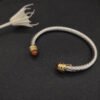 5A1C0198-2487-B8CA-9E17-C33020F47A5C.jpg Classic Cable Bracelet Sterling Silver with Garnets crystal and Diamonds, 5mm