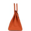Birkin 25 Orange Togo Palladium Hardware