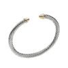 Classic Cable Bracelet Gold Domes and Diamonds 5 MM