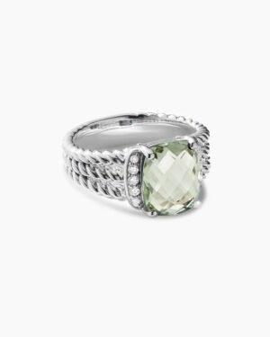 5AB5CB5A-5E77-E933-5094-76BD7549C41B.jpg Petite Wheaton® Sterling Silver with Prasiolite and Diamonds, 10mm