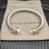 7mm Cable Bracelet with Pearls & Diamond Accents ??Gold Cap