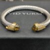 7mm Cable Bracelet with Brown & Diamond Accents ??Gold Cap