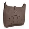 Evelyne GM Bag Etoupe Clemence Leather with Palladium Hardware