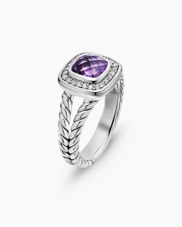 Petite Albion&reg; Ring Sterling Silver with Amethyst and Diamonds - 6