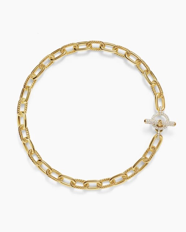 DY Madison&reg; Toggle Chain Necklace 18K Yellow Gold with Diamonds, 11mm