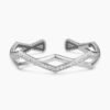 Zig Zag Stax??Two Row Cuff Bracelet Sterling Silver with Diamonds, 13mm