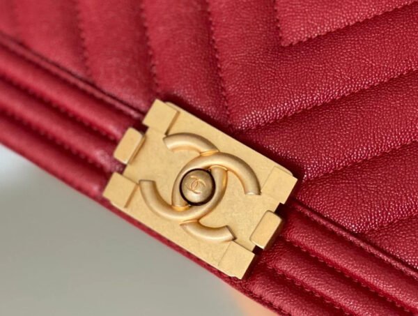 Chanel Medium Boy Handbag Red For Women 9.8in/25cm A67086