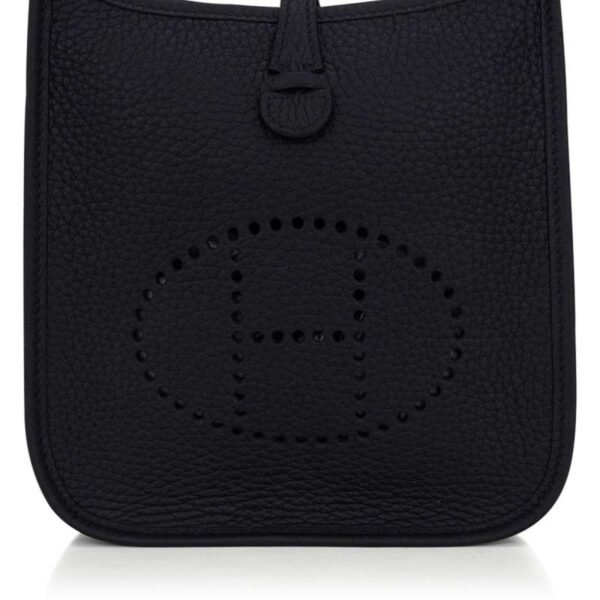 Mini Evelyne TPM Bag Black Clemence Leather with Palladium Hardware