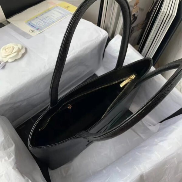 Chanel Vintage CC Open Tote Caviar East West Black For Women, Women&rsquo;s Bags 14.5in/36.9cm