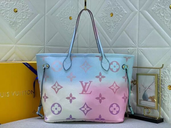 5E1F868A-9385-D3A6-2FA2-DF668044B1ED.jpg Louis Vuitton Neverfull PM Sunrise Pastel in Coated Canvas with-tone