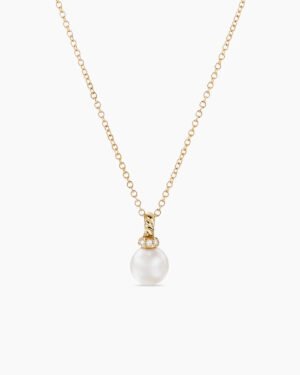 5E6CDCA2-CBE0-4E64-DE2E-04A8F49658DE.jpg Petite Solari Pendant Necklace 18K Yellow Gold with Pearl and Diamonds, 11.5mm