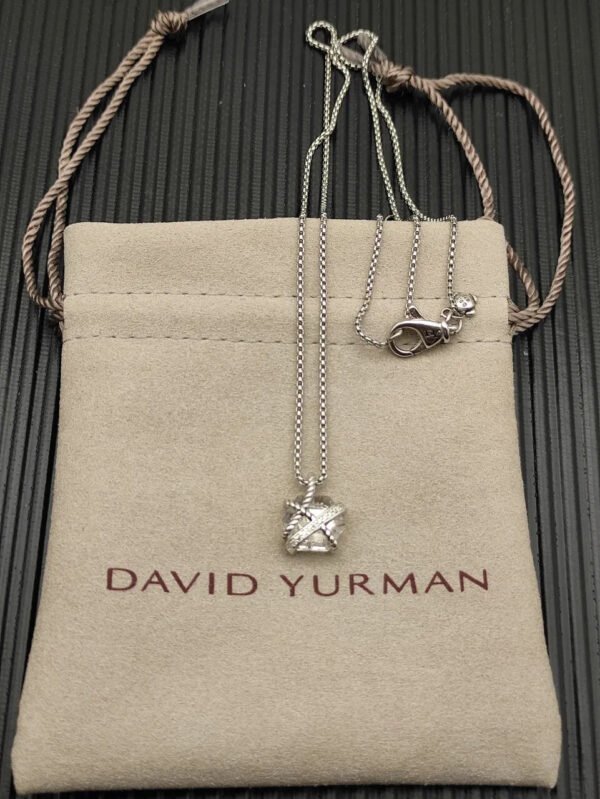 5EF97920-DFBC-199C-3CE3-407F1F08AC52.jpg Cable Wrap Necklace Sterling Silver with Clear Quartz and Diamonds, 12.5mm
