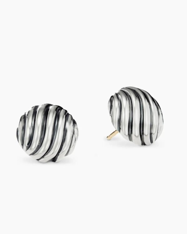5F6F0554-456E-F48A-E949-6B348CBD0F2D.jpg Sculpted Cable Stud Earrings Sterling Silver, 14mm