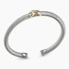 5F76363F-3BE2-C7EA-C477-EF11C5A24CEE.jpg X Classic Cable Station Bracelet Sterling Silver with 14K Yellow Gold, 5mm