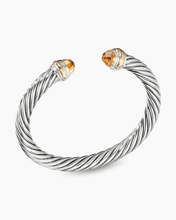 5FA79B66-34BE-4C54-2847-4A8E640E623A.jpg Classic Cable Bracelet Sterling Silver with 14K Yellow Gold and Citrine, 7mm