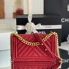 Chanel Medium Boy Handbag Red For Women 9.8in/25cm A67086