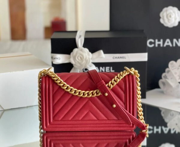 Chanel Medium Boy Handbag Red For Women 9.8in/25cm A67086