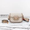Gucci Horsebit 1955 Canvas Mini Shoulder Bag White Beige