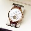 Patek Philippe Complications Men 42mm White Dial Gold-tone Watch