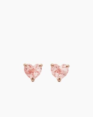 605CFDDC-D3E4-A179-2F04-3BE50E4DDA00.jpg Chatelaine® Heart Stud Earrings 18K Rose Gold with Morganite, 8mm