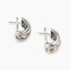 60897455-AD69-9368-5CB7-59D2FF8AFAB4.jpg Crossover Shrimp Earrings Sterling Silver with 14K Yellow Gold, 23mm
